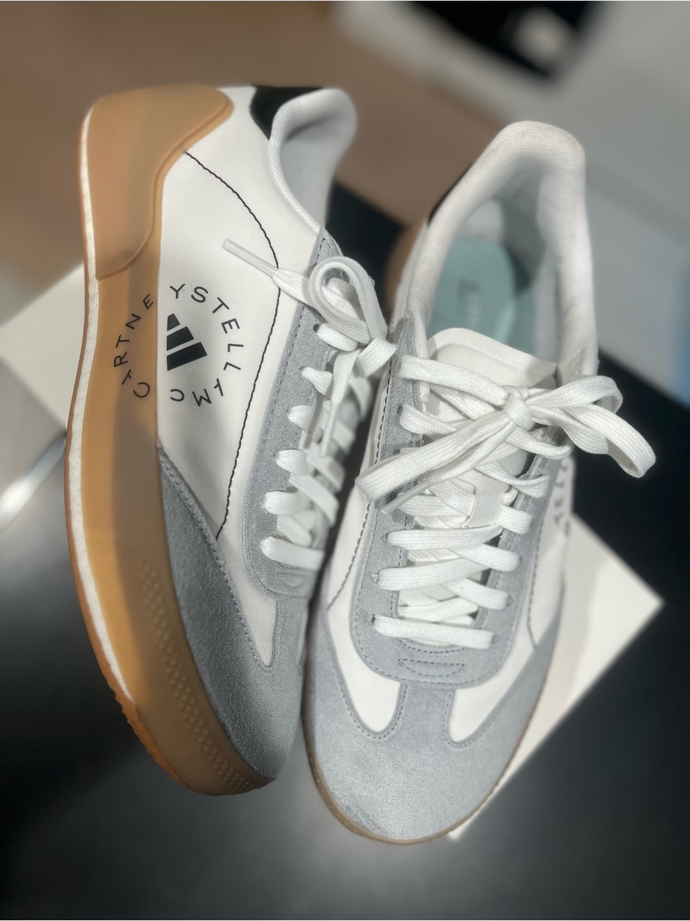 Stella McCartney White, Light Gray & Gum-Trim Women's Sneaker